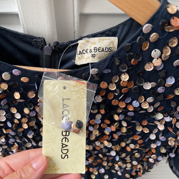 Midnight blue sequin cocktail dress - new with tags - Picture 3 of 4